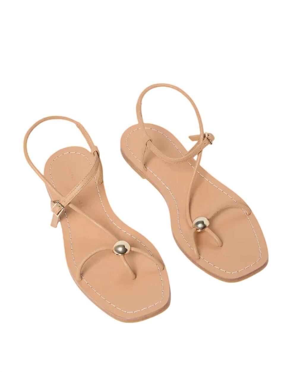 NEW LOEFFLER RANDALL women's lara strappy flat sandals in dune